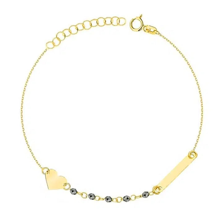 Bracciale in Oro da Donna con Cuore Piastrina e Zirconi