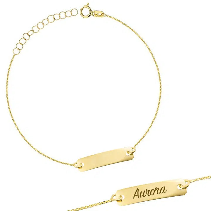 Bracciale in Oro da Donna con Piastrina Rettangolare