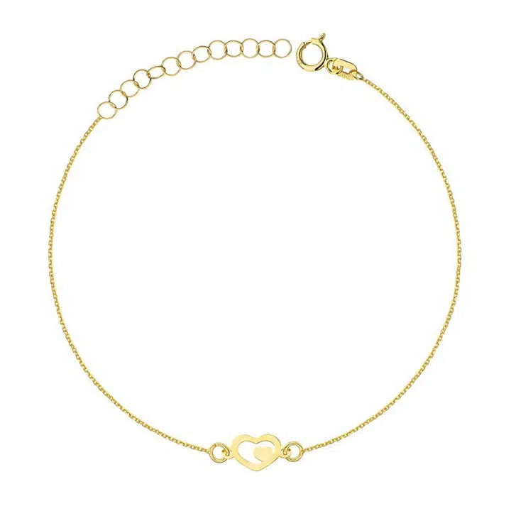 Bracciale in Oro Cuore Doppio