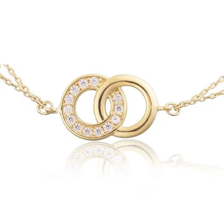 Pulsera de Oro Dos Hilos y Dos Círculos