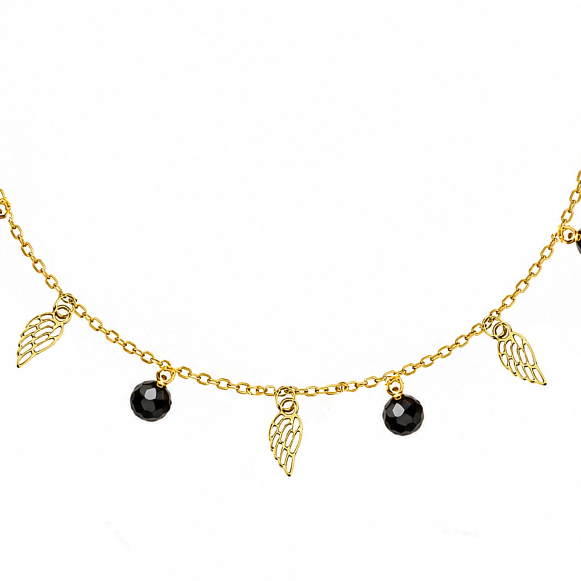 Bracciale Argento Dorato Ali e Zirconi Sfaccettati