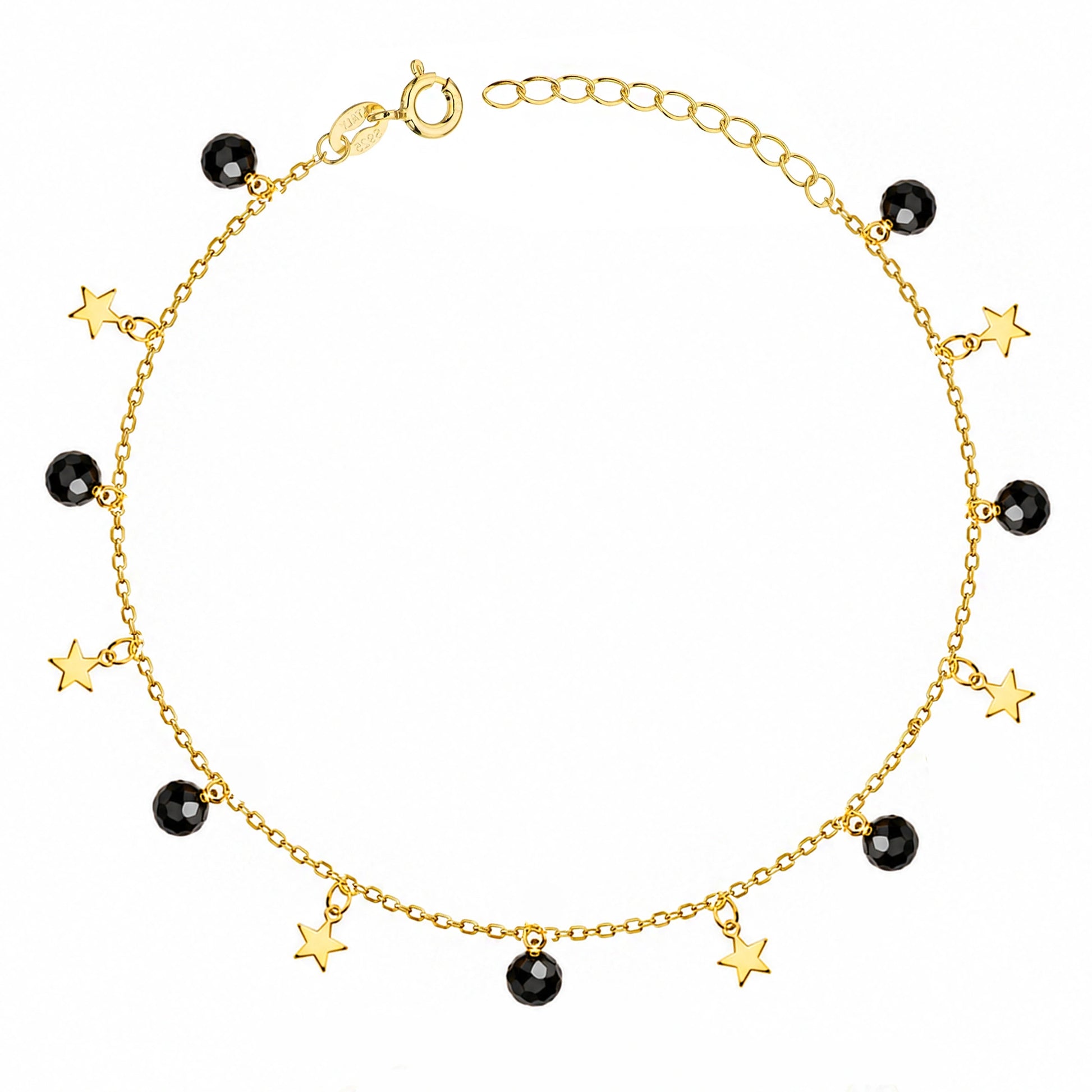 Bracelet en Argent Doré Étoiles et Zirconiums