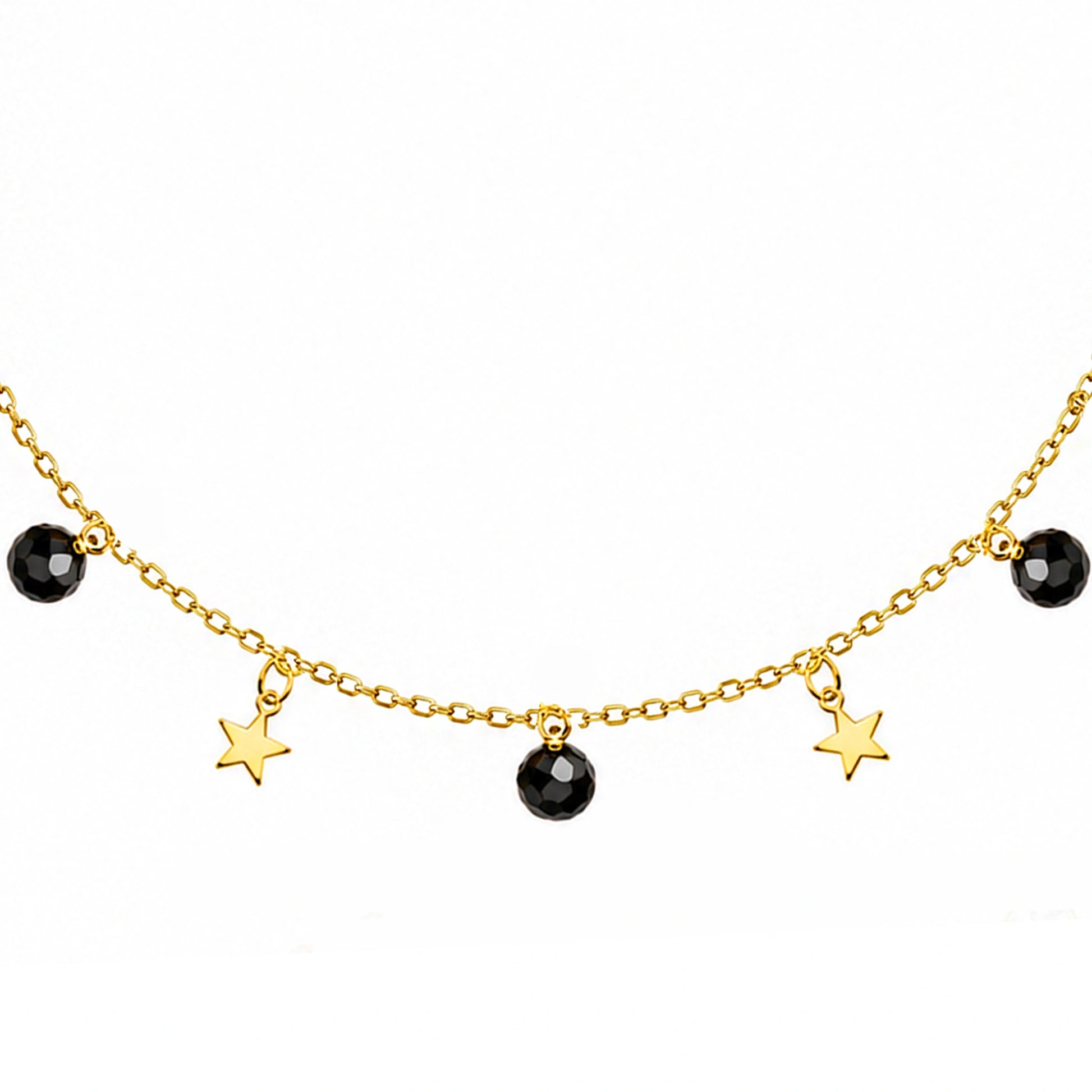 Bracelet en Argent Doré Étoiles et Zirconiums