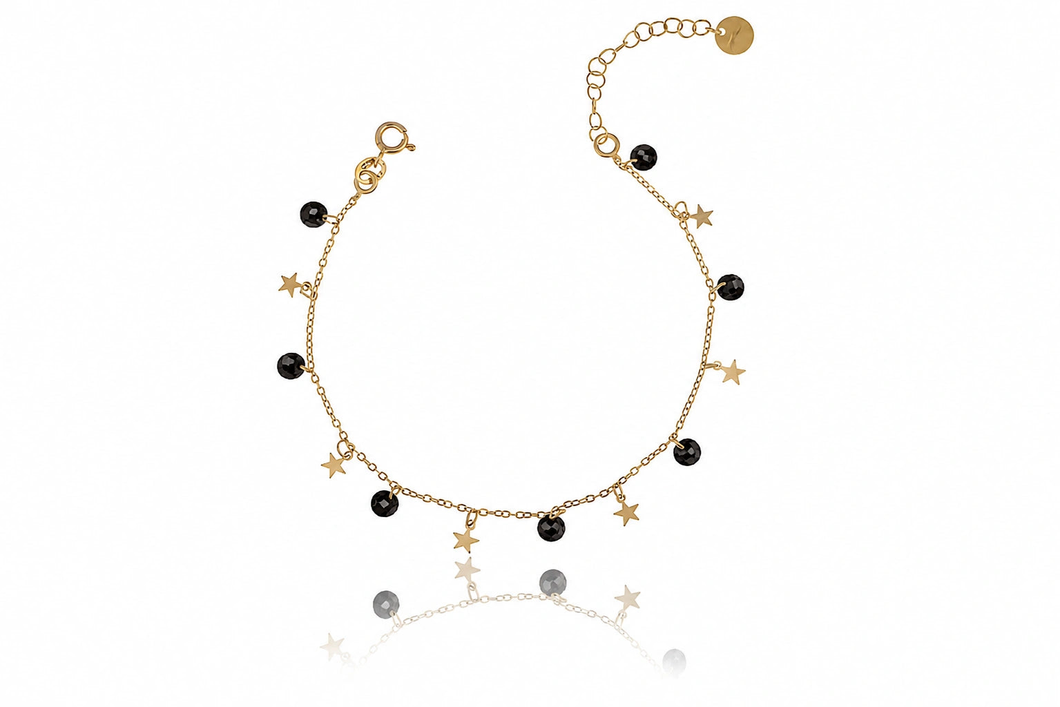 Gold-Plated Silver Bracelet with Stars and Zirconia