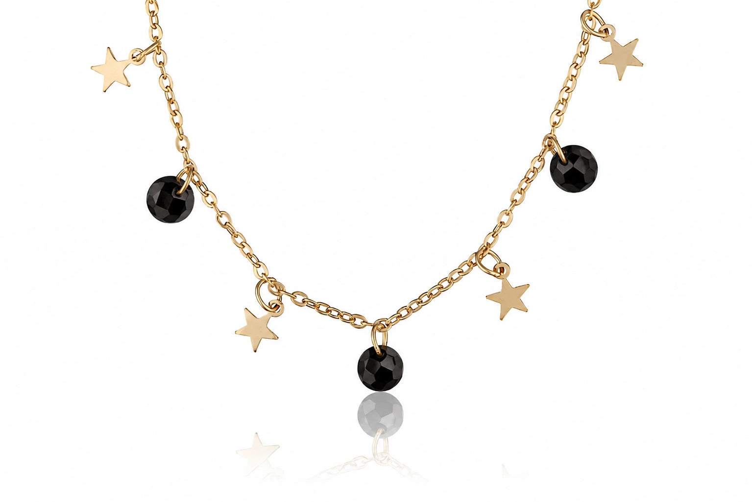 Gold-Plated Silver Bracelet with Stars and Zirconia