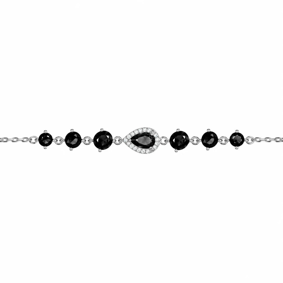 Pulsera Rugiada rodiada con circonitas