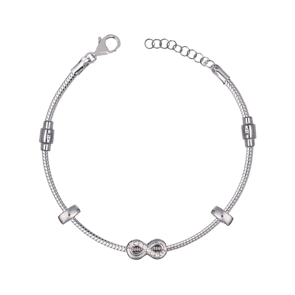 Bracciale Argento Charm Infinito Centrale