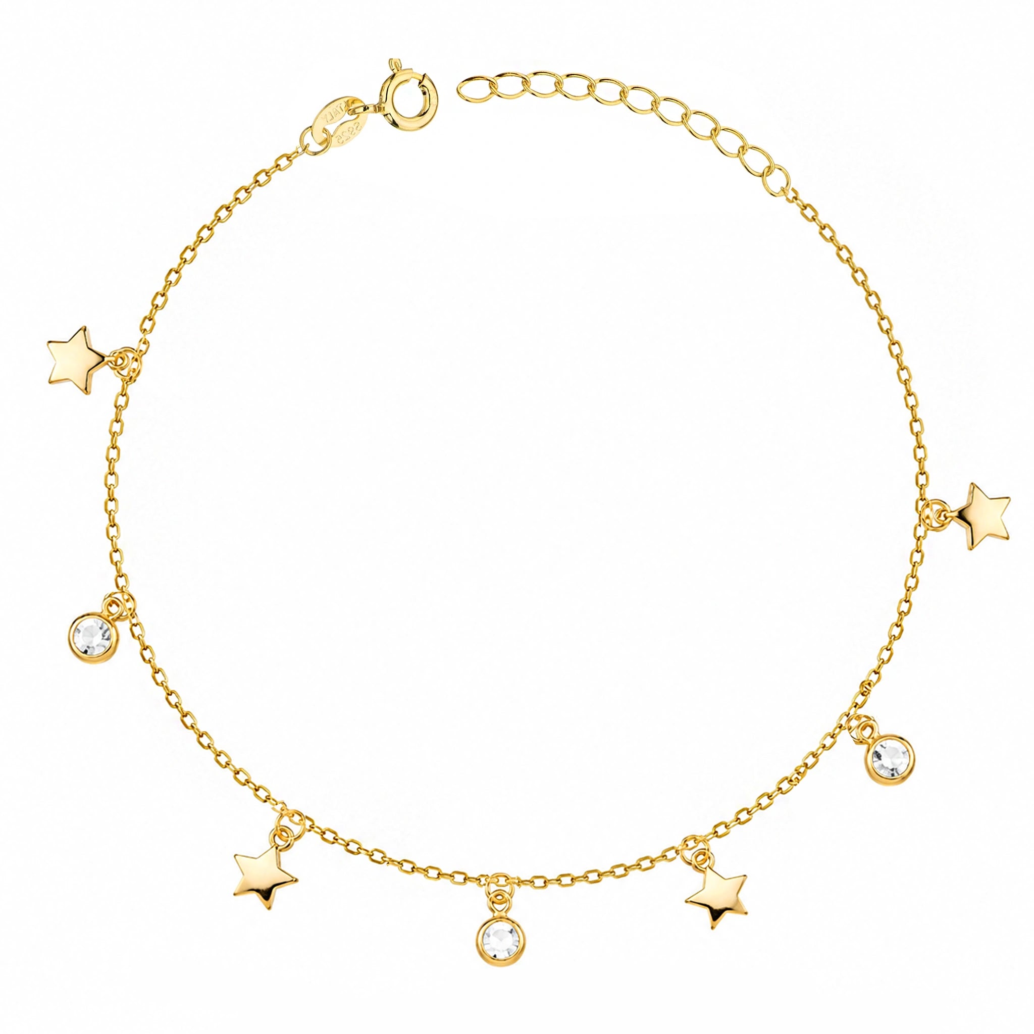 Bracelet Argent Points de Lumière et Étoiles
