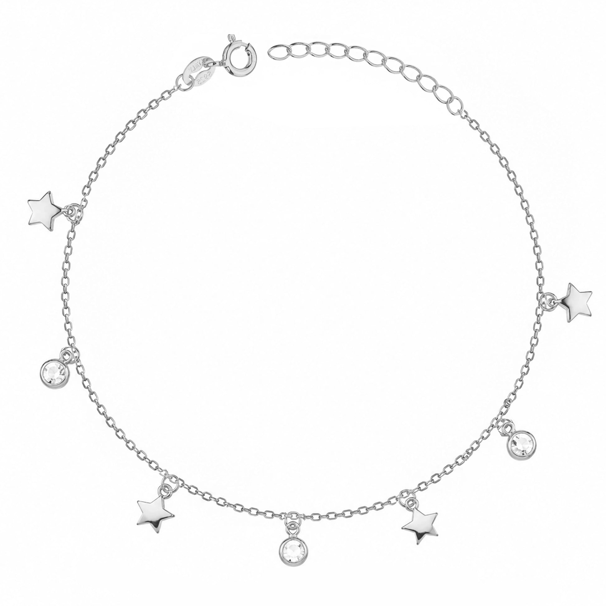 Bracelet Argent Points de Lumière et Étoiles