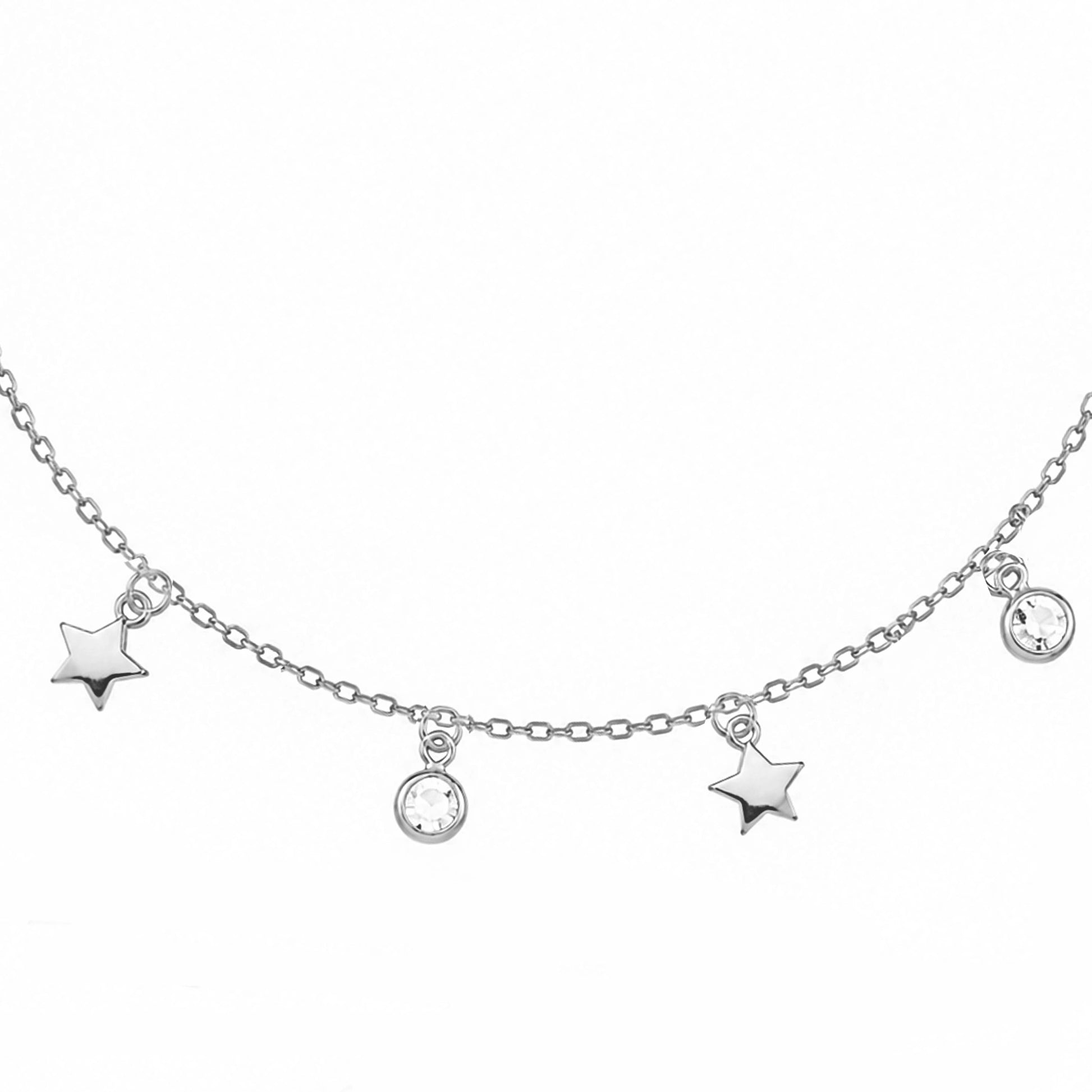 Bracelet Argent Points de Lumière et Étoiles