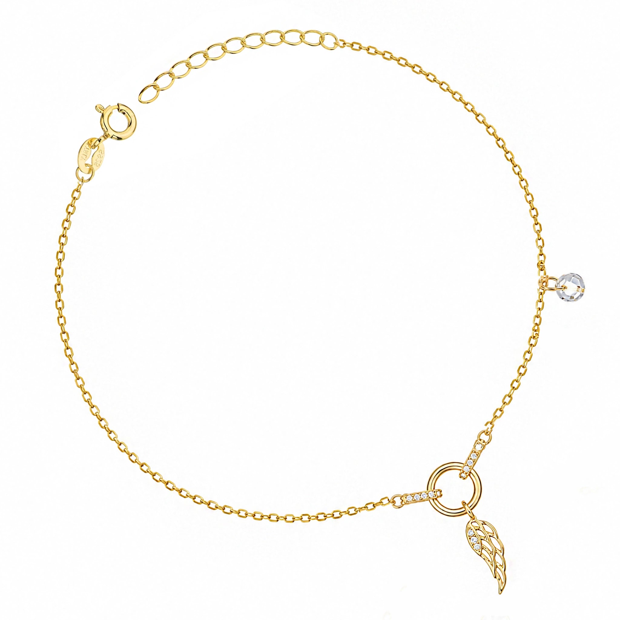 Silver Bracelet with Wing and Sparkle Point