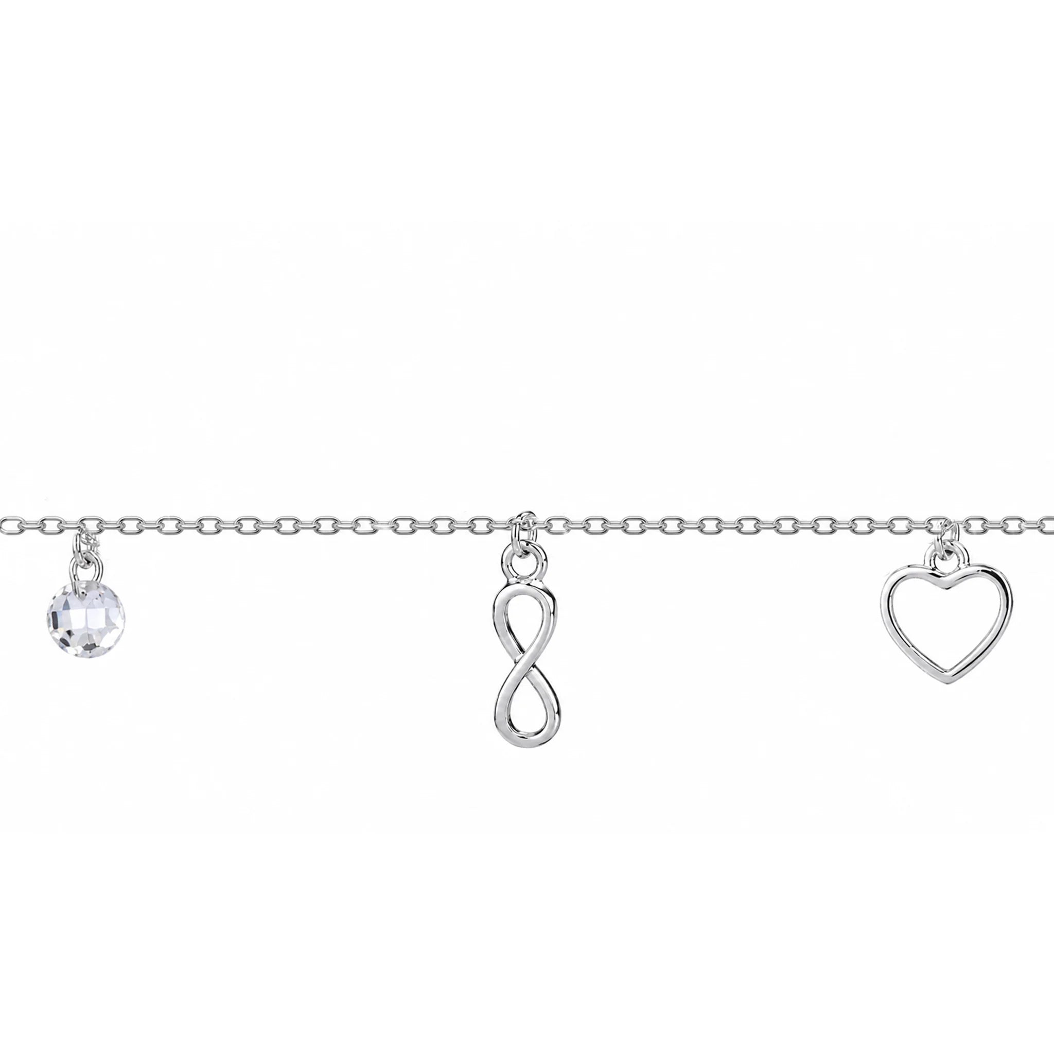 Bracciale in Argento Infinito e Cuore