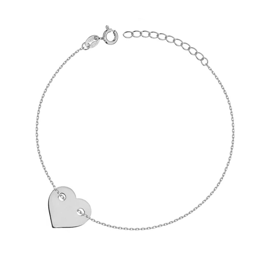 Damenarmband aus goldfarbenem Silber mit durchlaufendem Herz