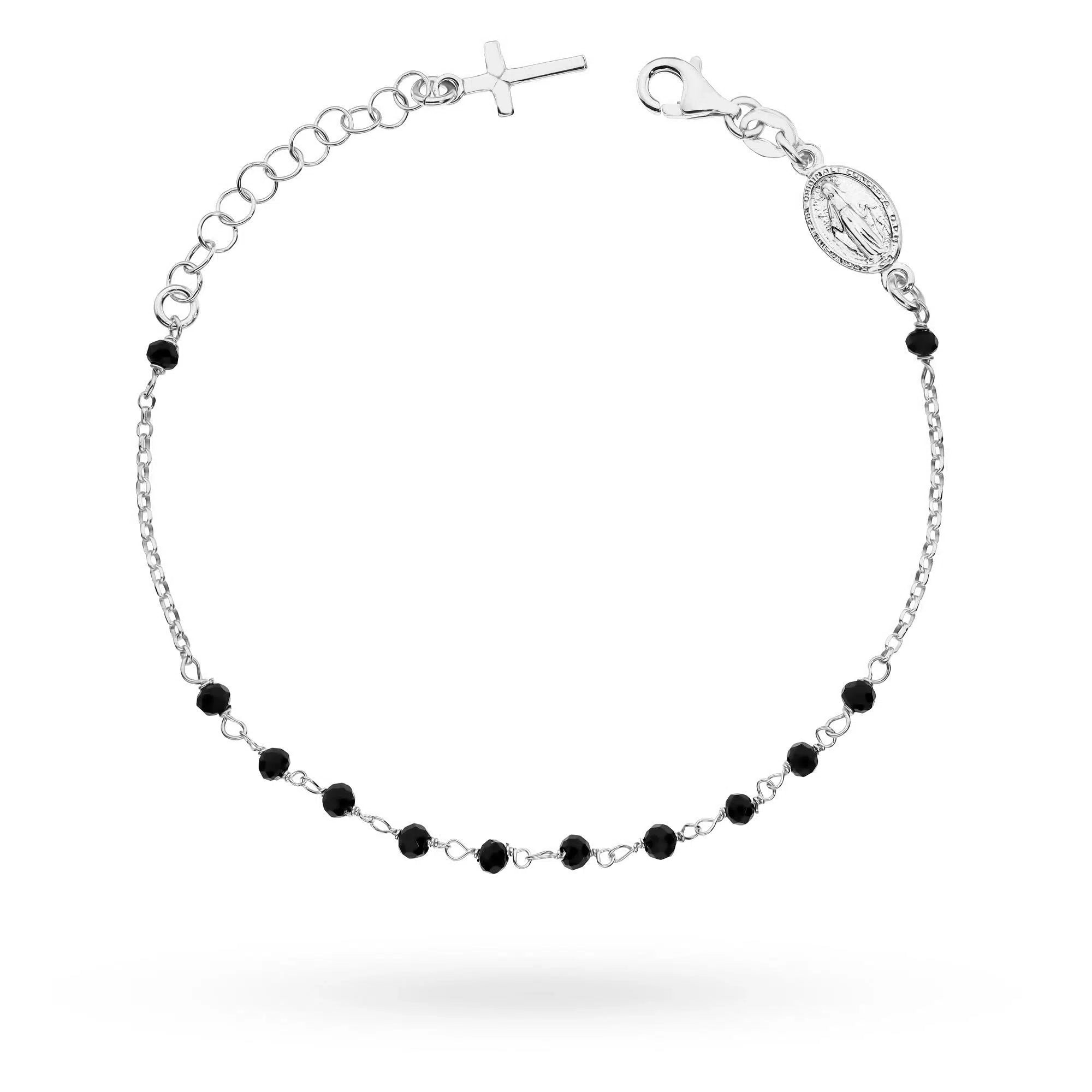 Silver Rosary Bracelet with Madonnina Charm
