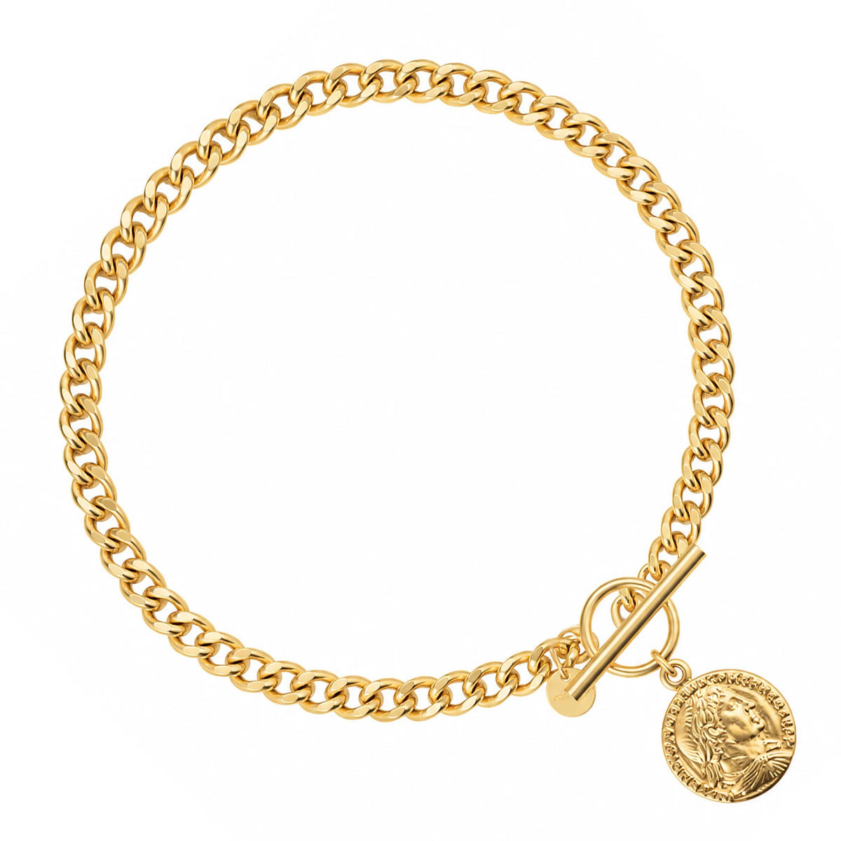 Armband aus Silber Münze mit T-Bar-Verschluss