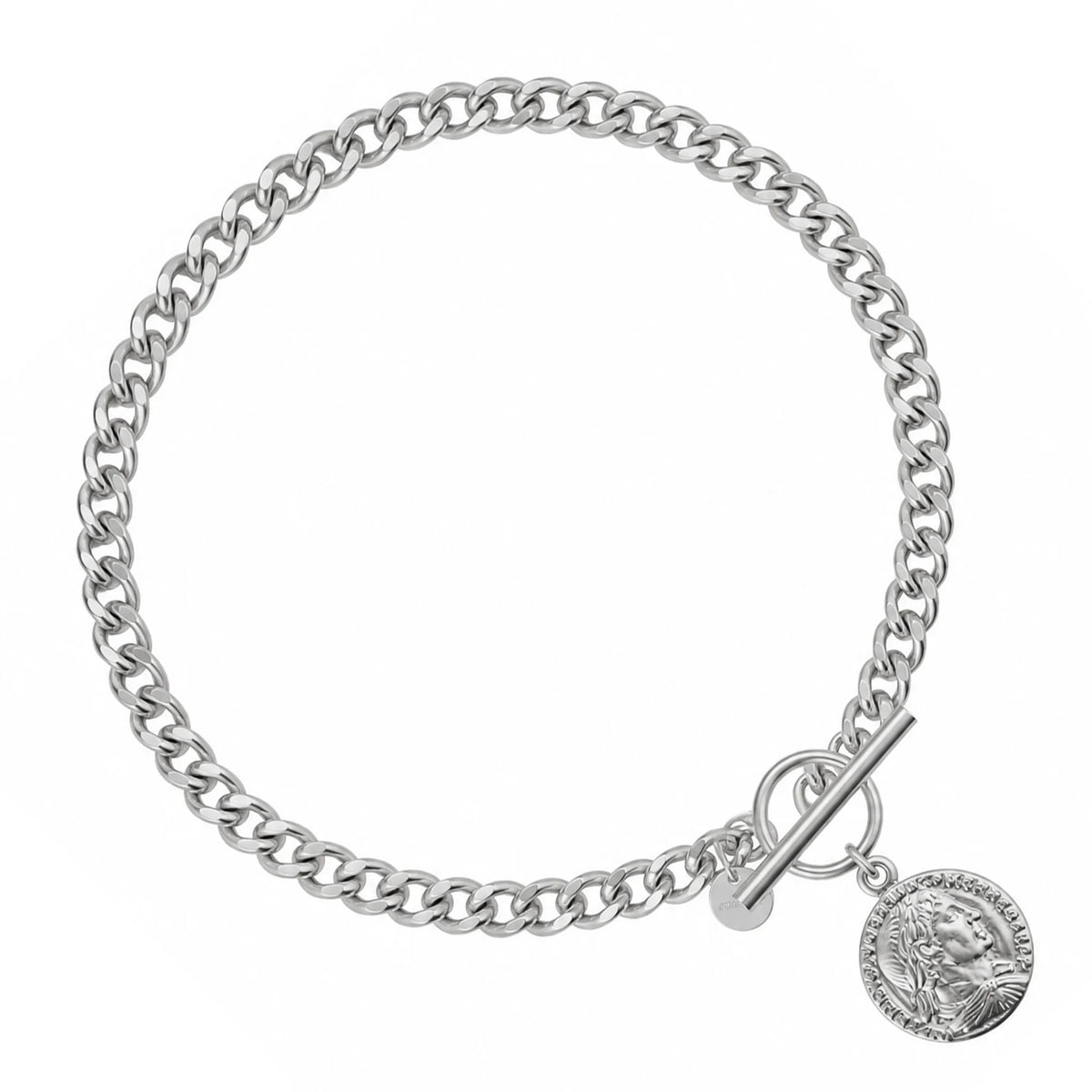 Armband aus Silber Münze mit T-Bar-Verschluss