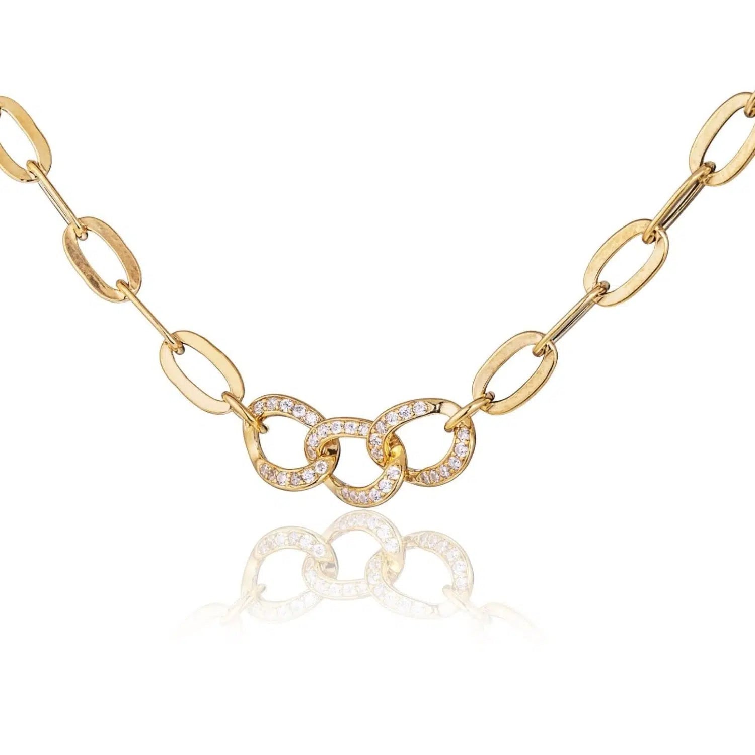 Golden Rope Bracelet with Rhinestones