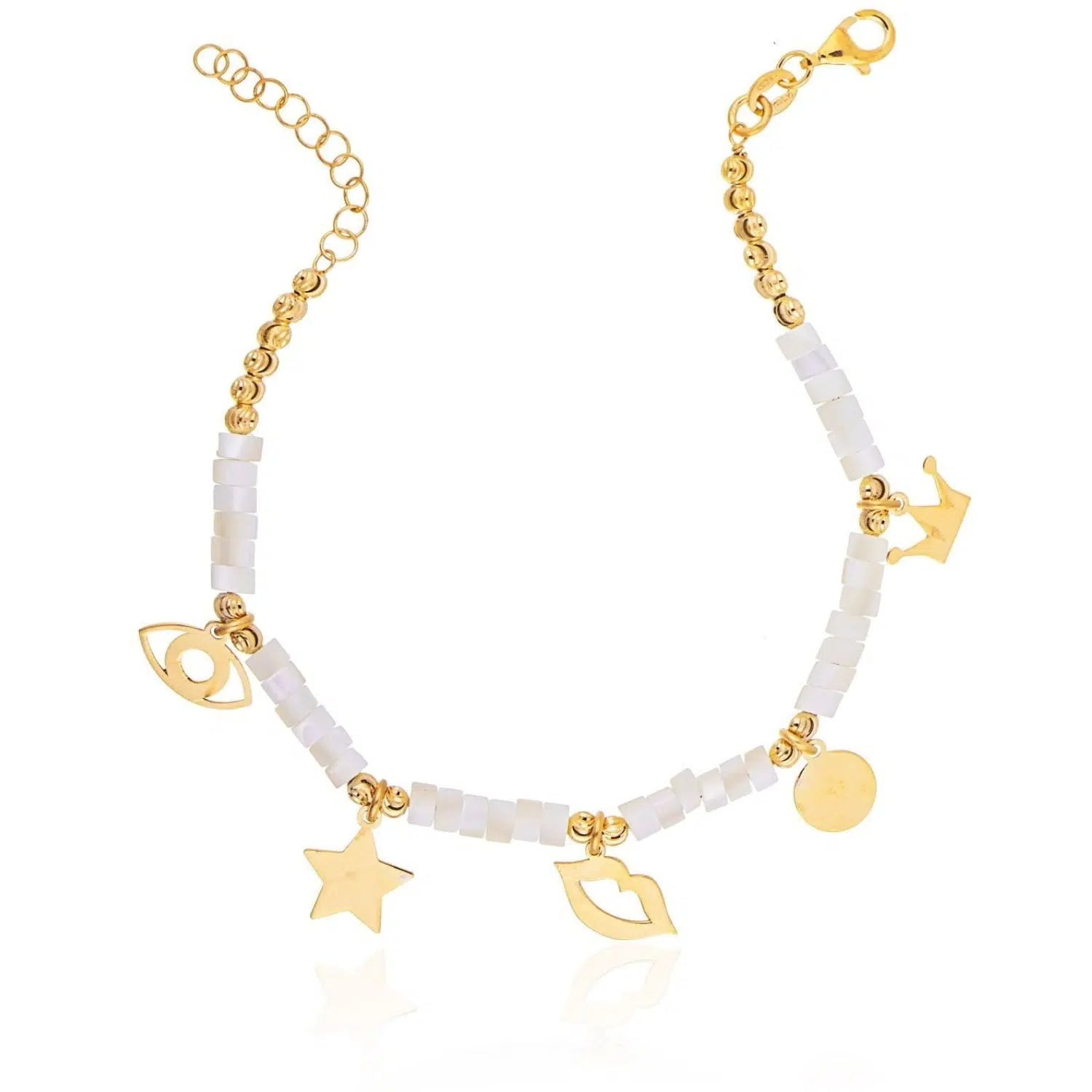 White Quartz Ringlet Pattern Bracelet