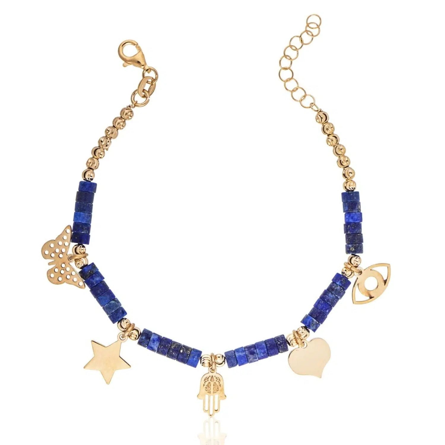 Blue Lapis Lazuli Ring Pattern Bracelet