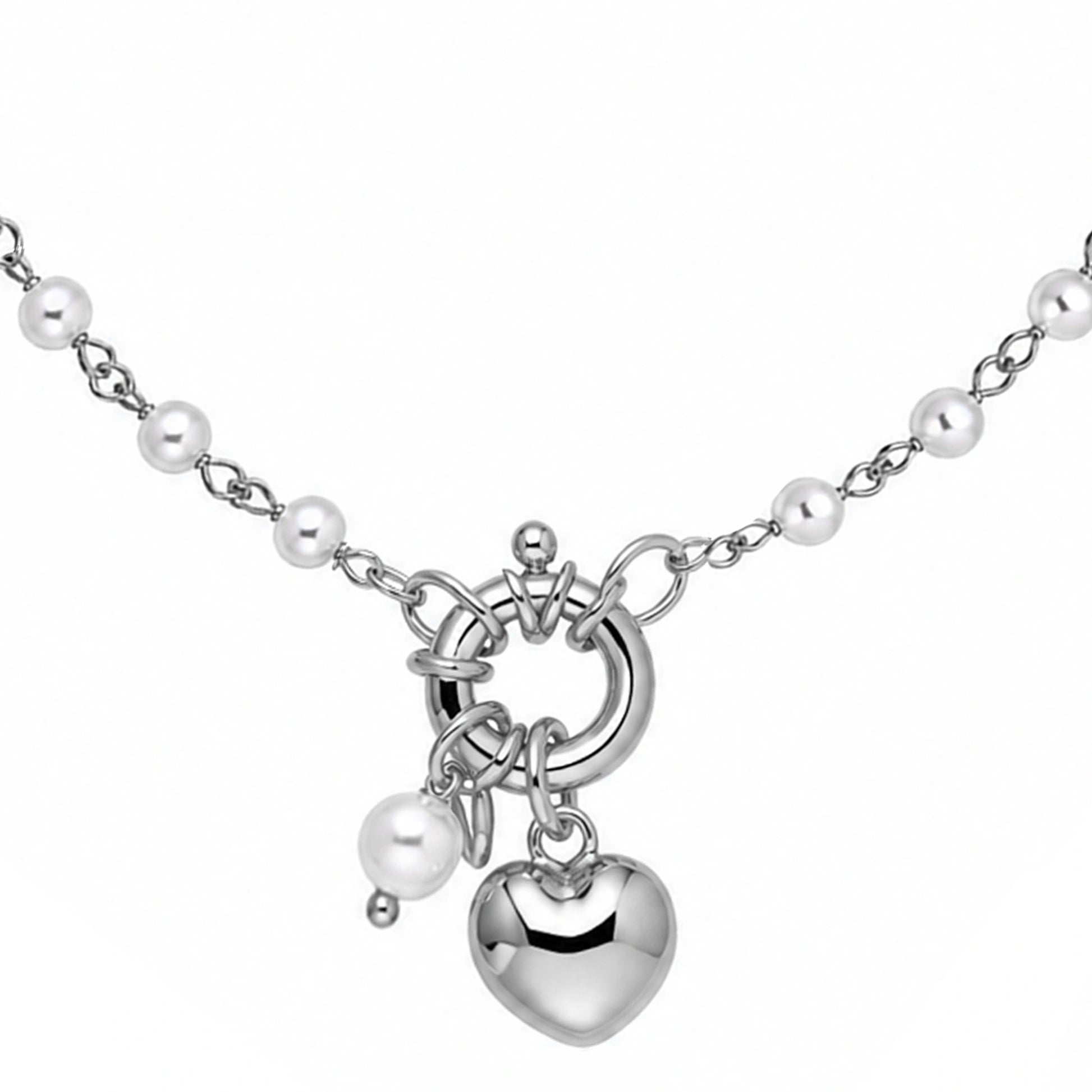 Bracciale con Perline e Cuore Bombato