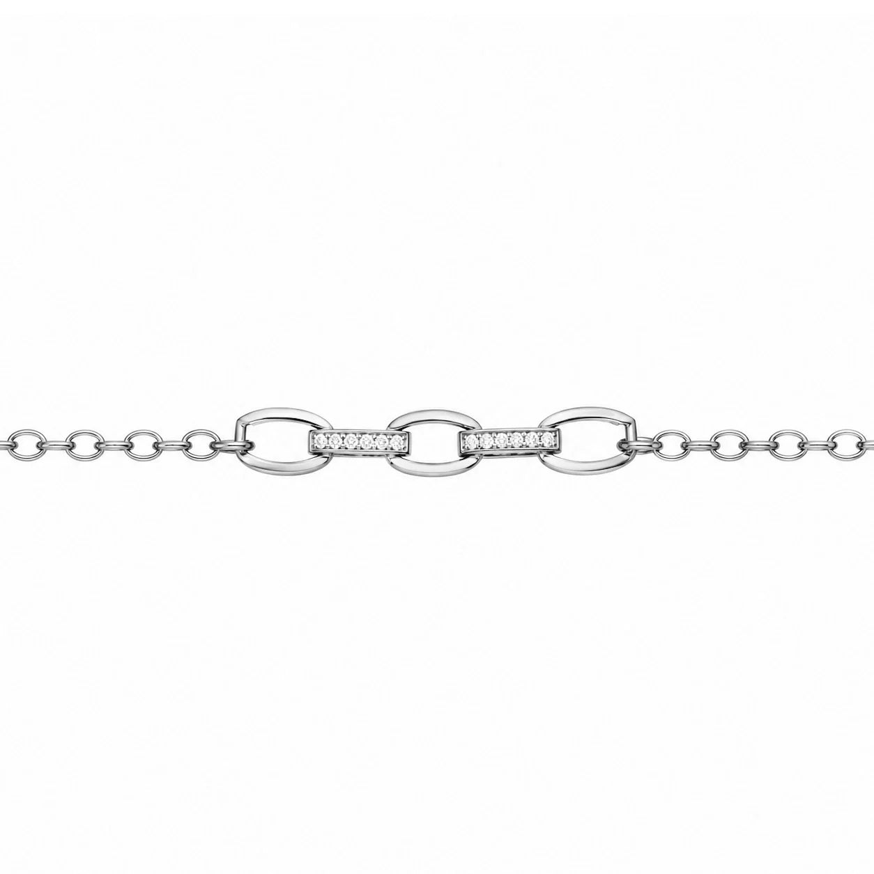 Pulsera con eslabones y circonitas blancas