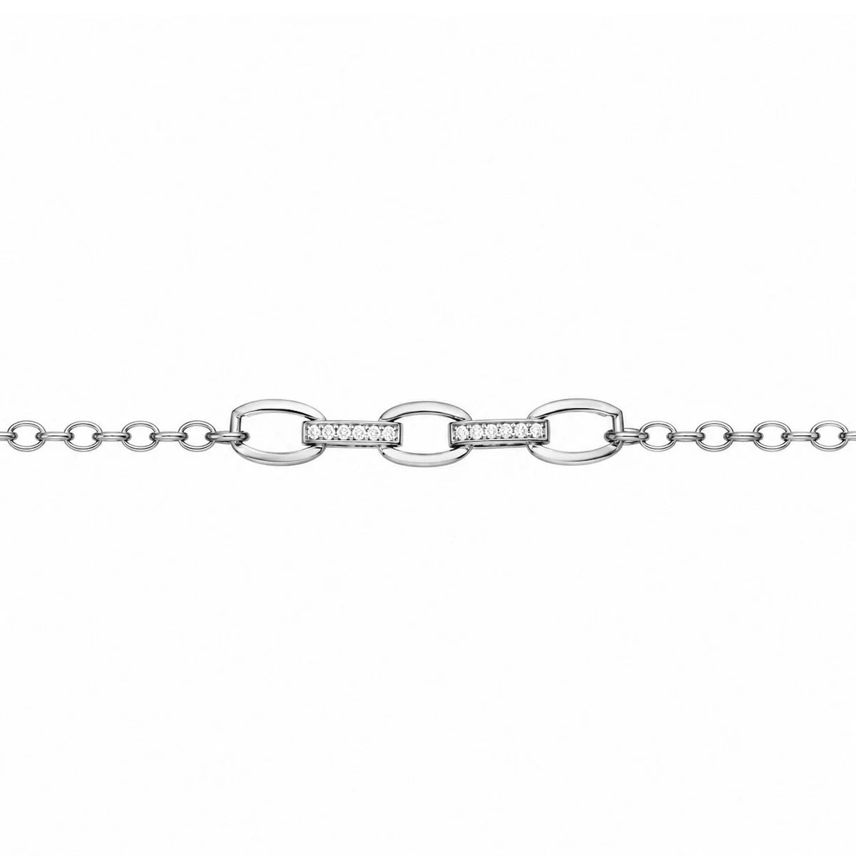 Bracelet with Links and White Zircons