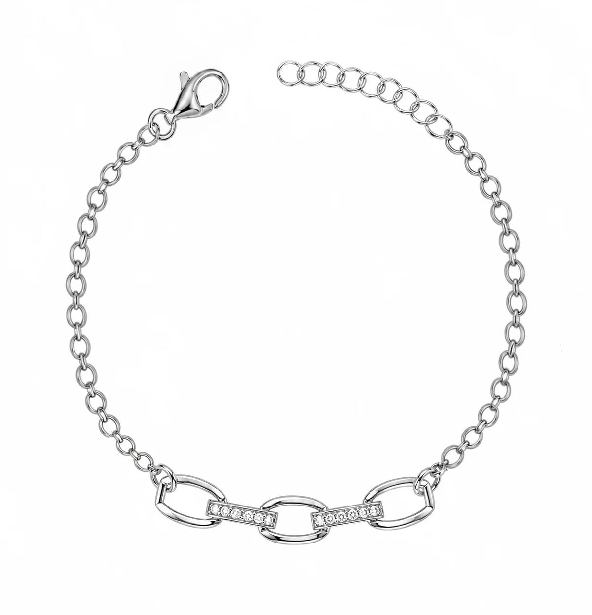 Bracelet with Links and White Zircons