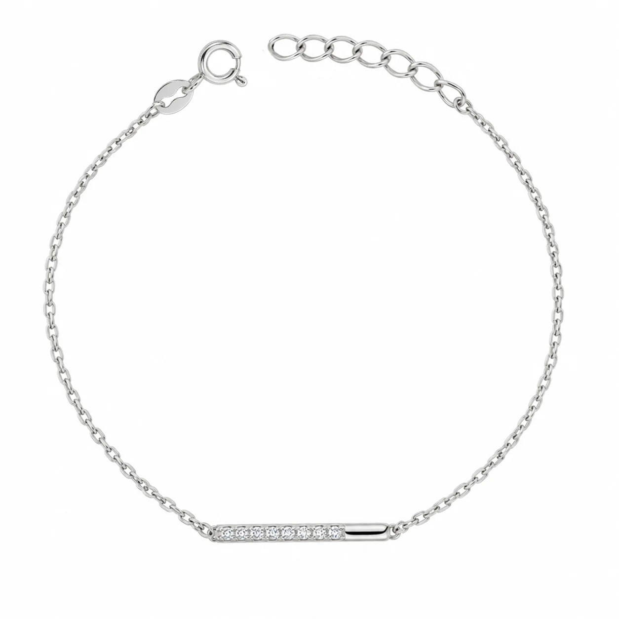 Bracciale in Argento Barretta con Zirconi
