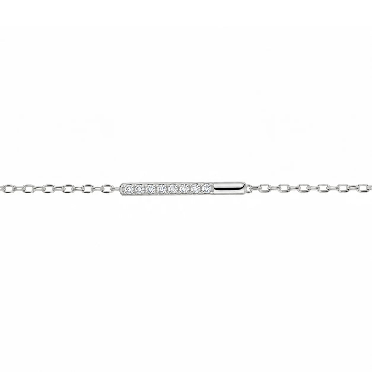 Bracciale in Argento Barretta con Zirconi