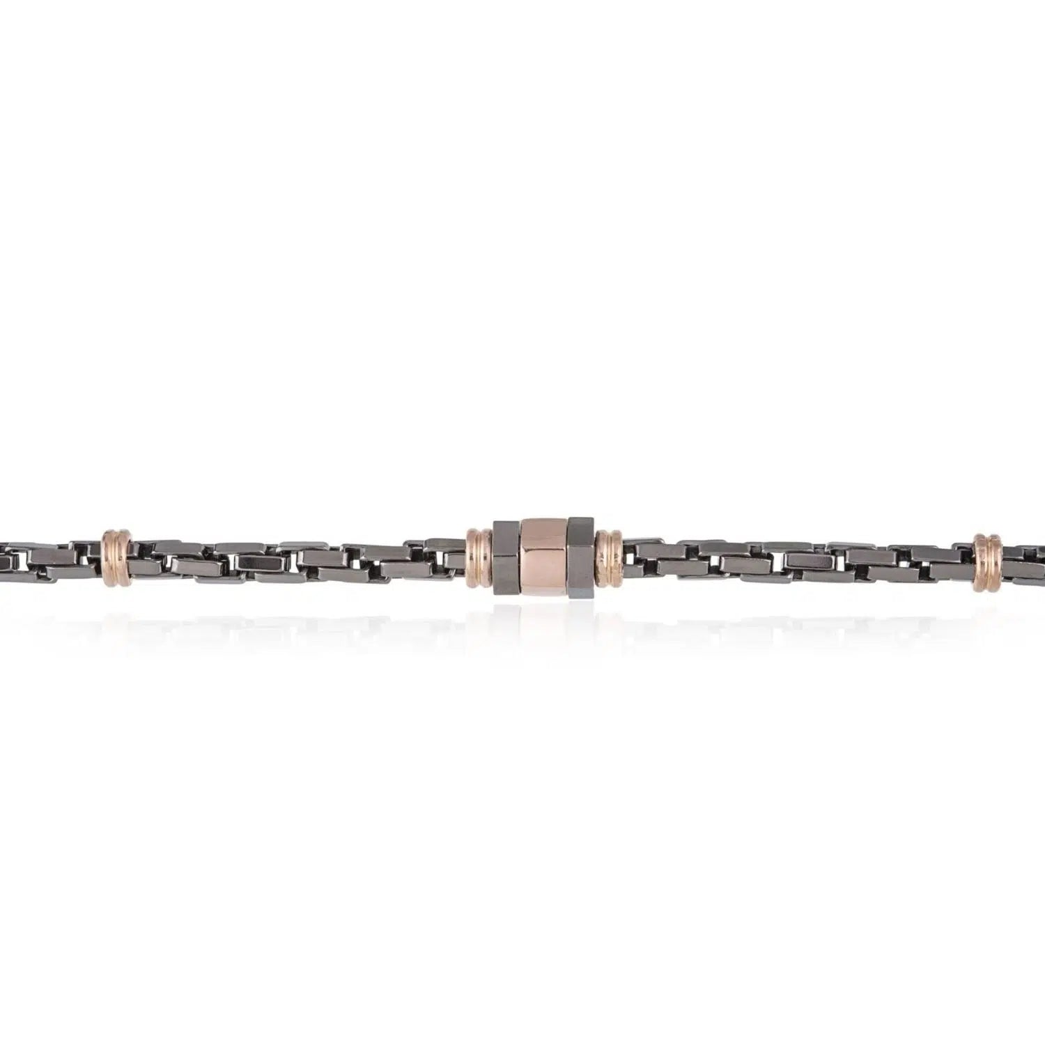 Armband Spiga mit roségoldenen sechseckigen Rondellen