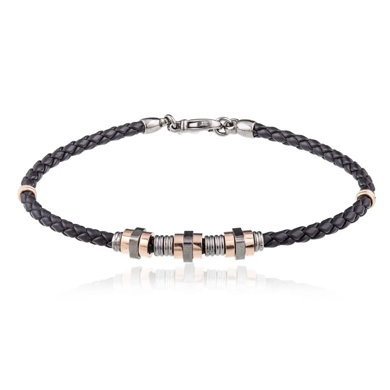 Bracciale Intrecciato con Rondelle e Dadi