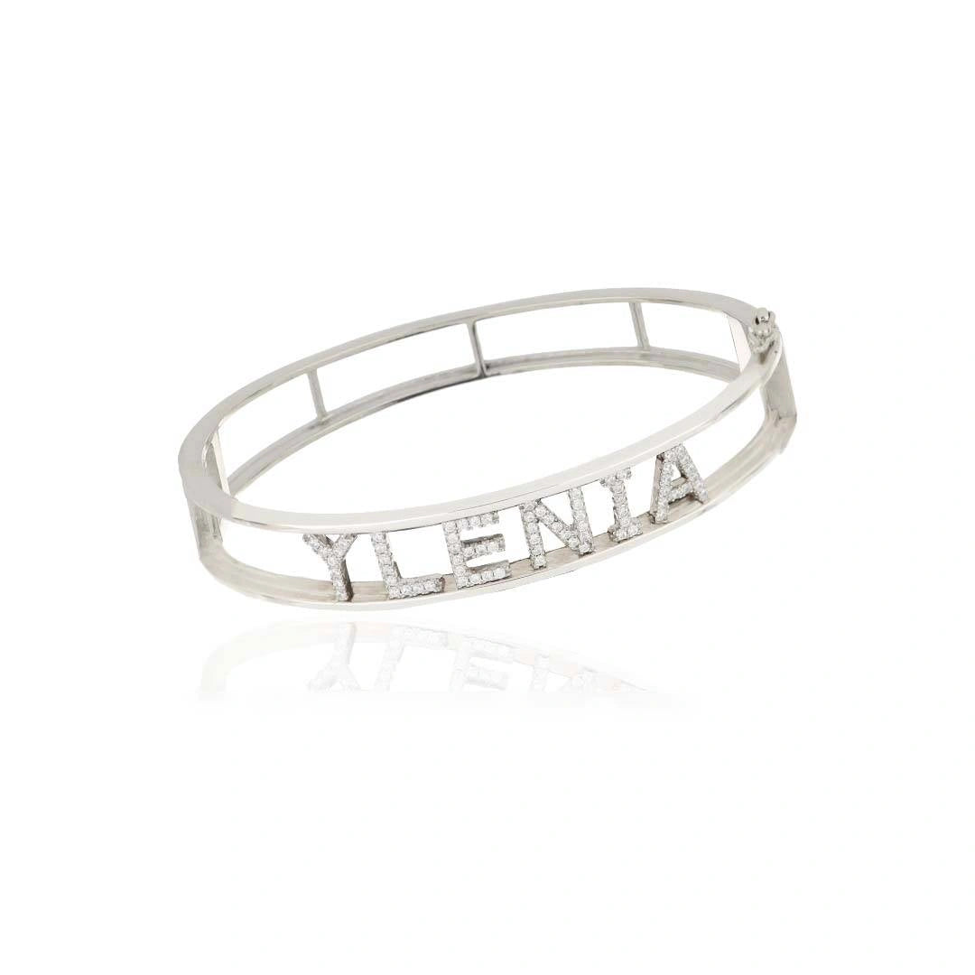 Bangle Bracelet with Customizable Name