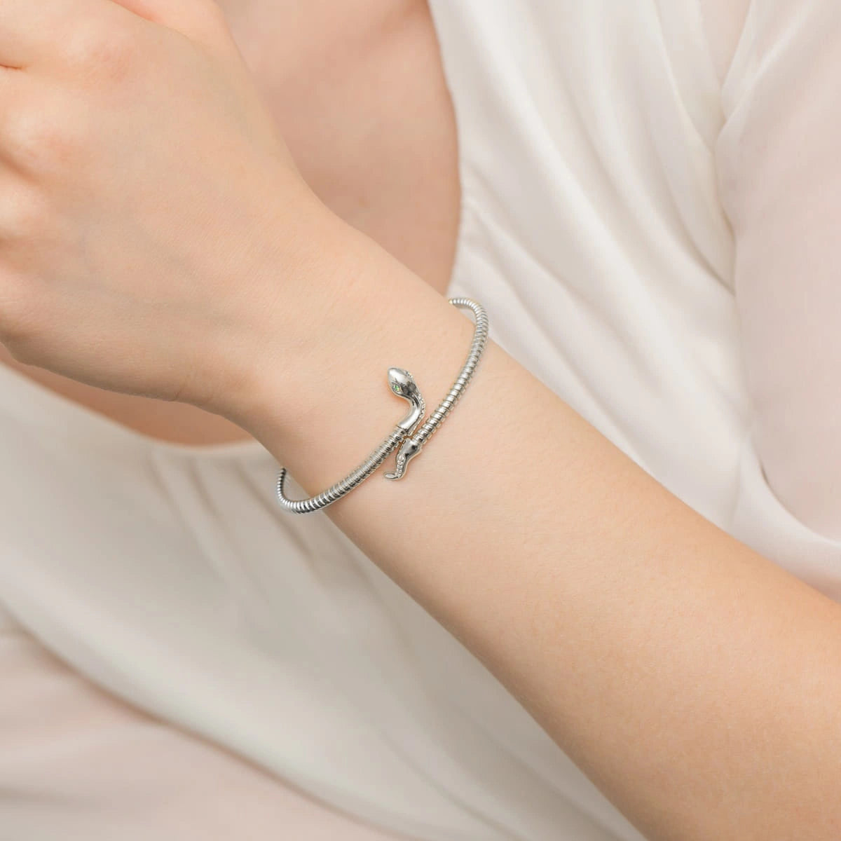 Massiver Silberarmreif Poison Zirkonia