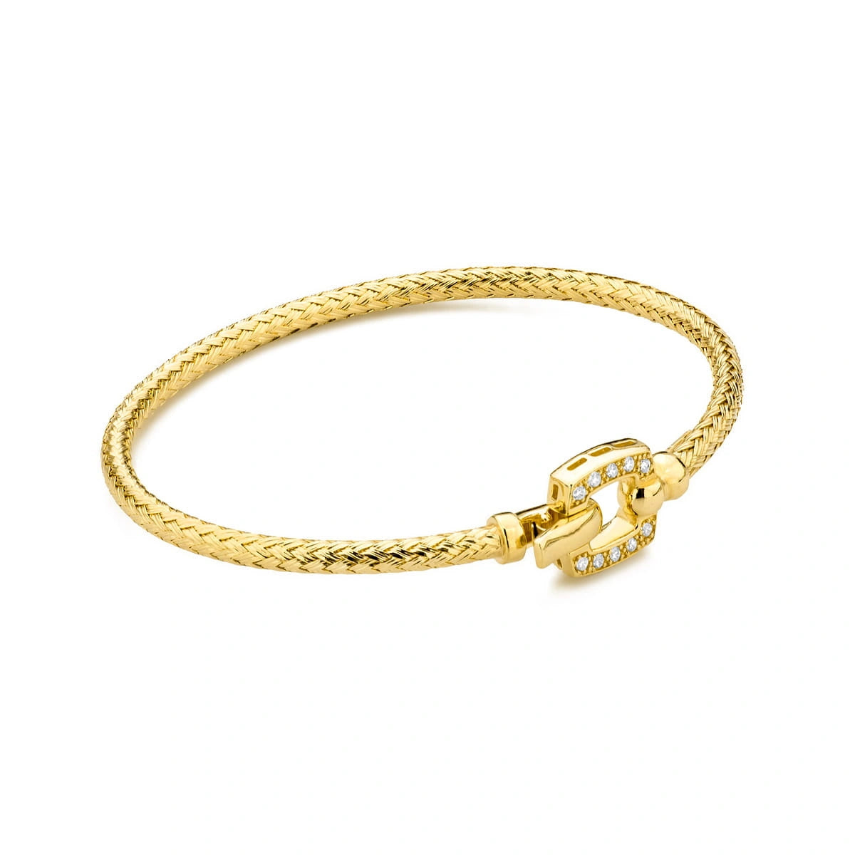 Brazalete Rígido de Plata Cuadrado