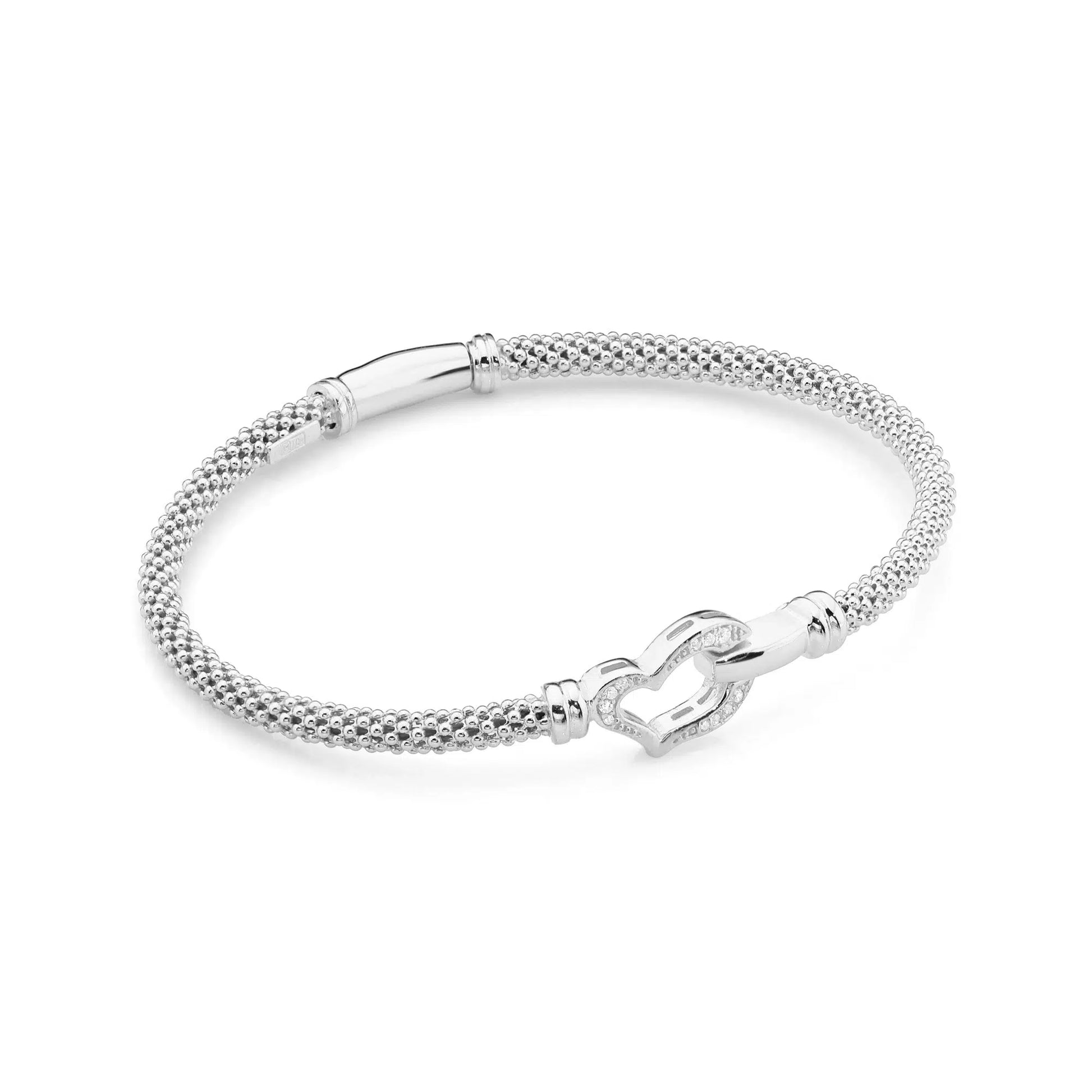 Brazalete Rígido Corazón de Plata