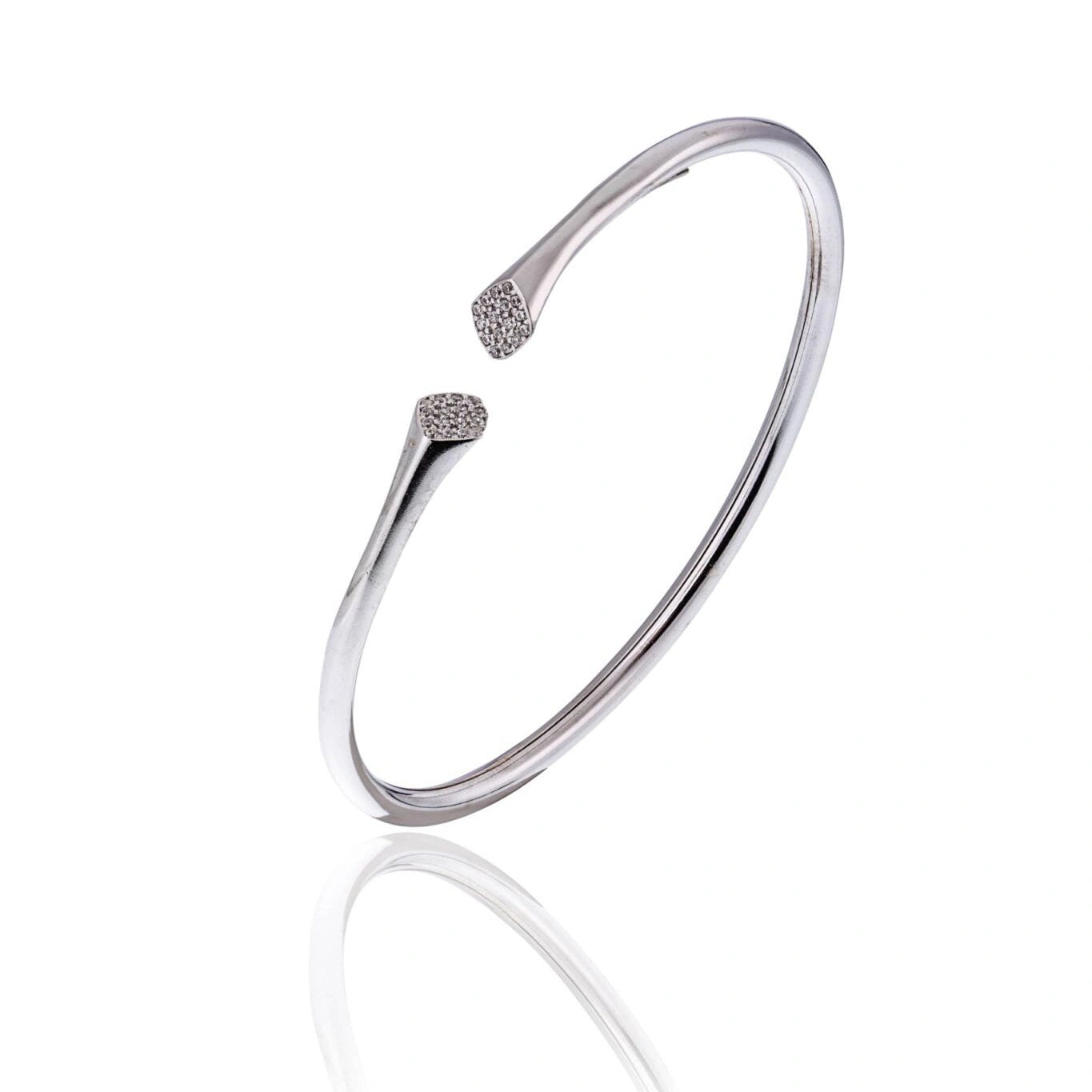 Brazalete Rígido de Plata Narciso