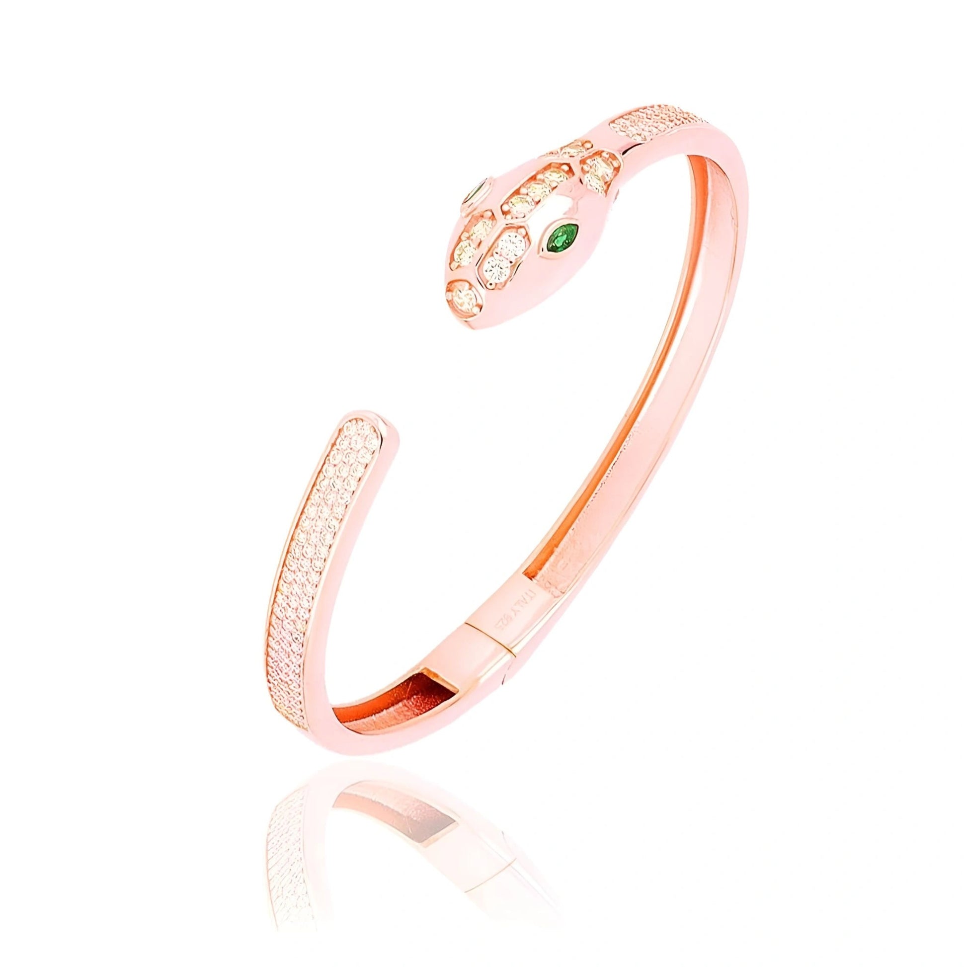 Brazalete Rígido de Plata Viper Circonitas