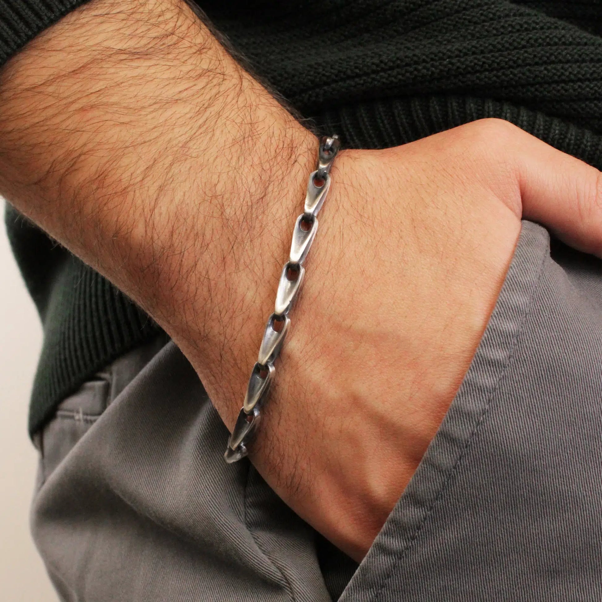 Armband Vincent aus patiniertem Silber