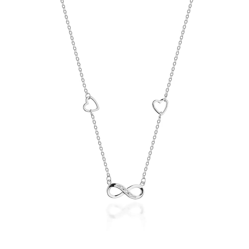 Collana in Argento Ciondolo Cuore e Infinito