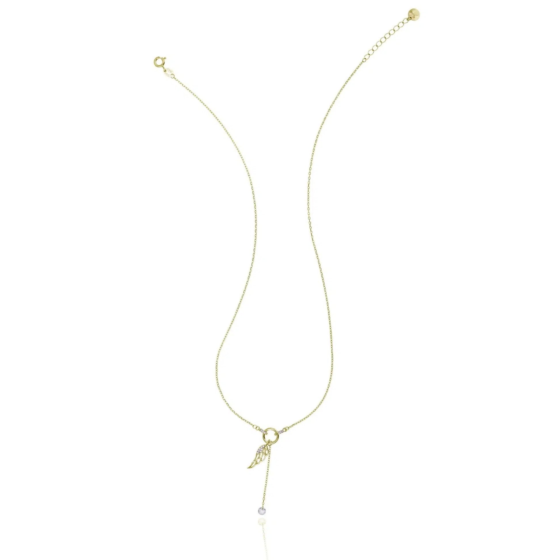 Collana in Argento Ciondolo Ala d'Angelo Brillante