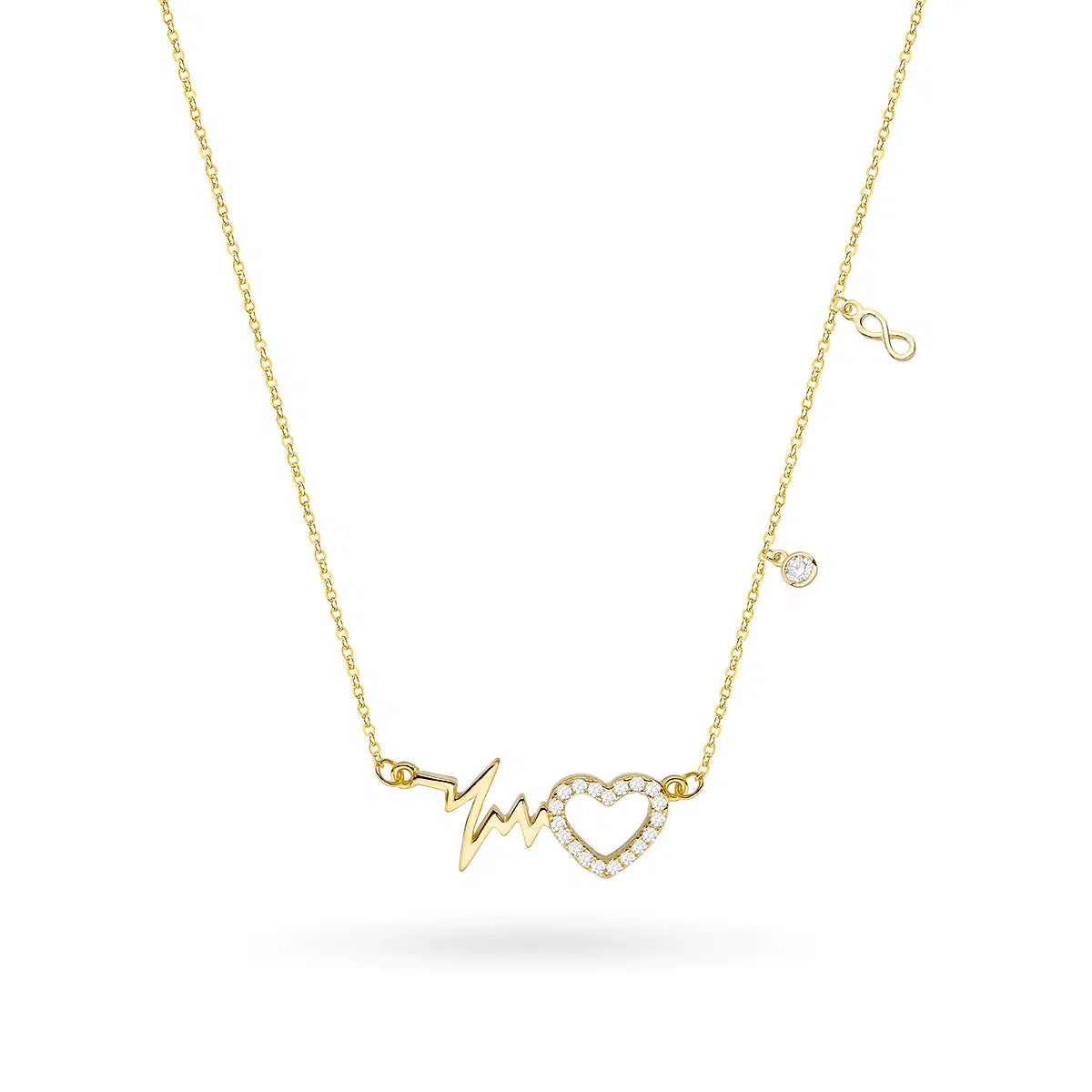 Silver Necklace Heart Beats