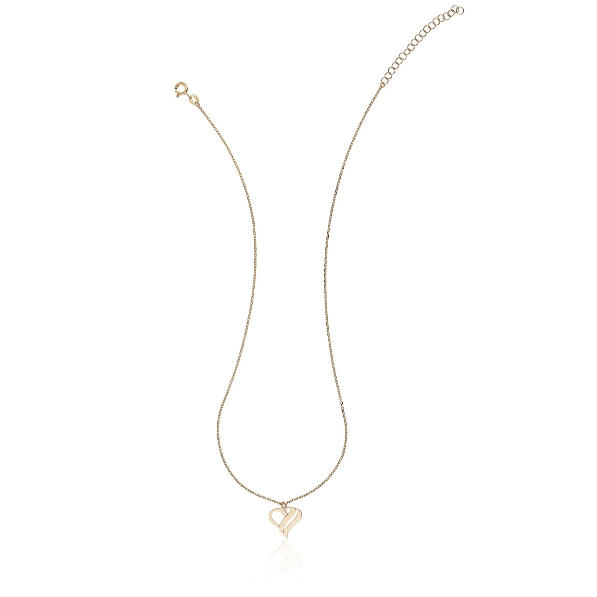 Silver Intertwined Heart Pendant Necklace