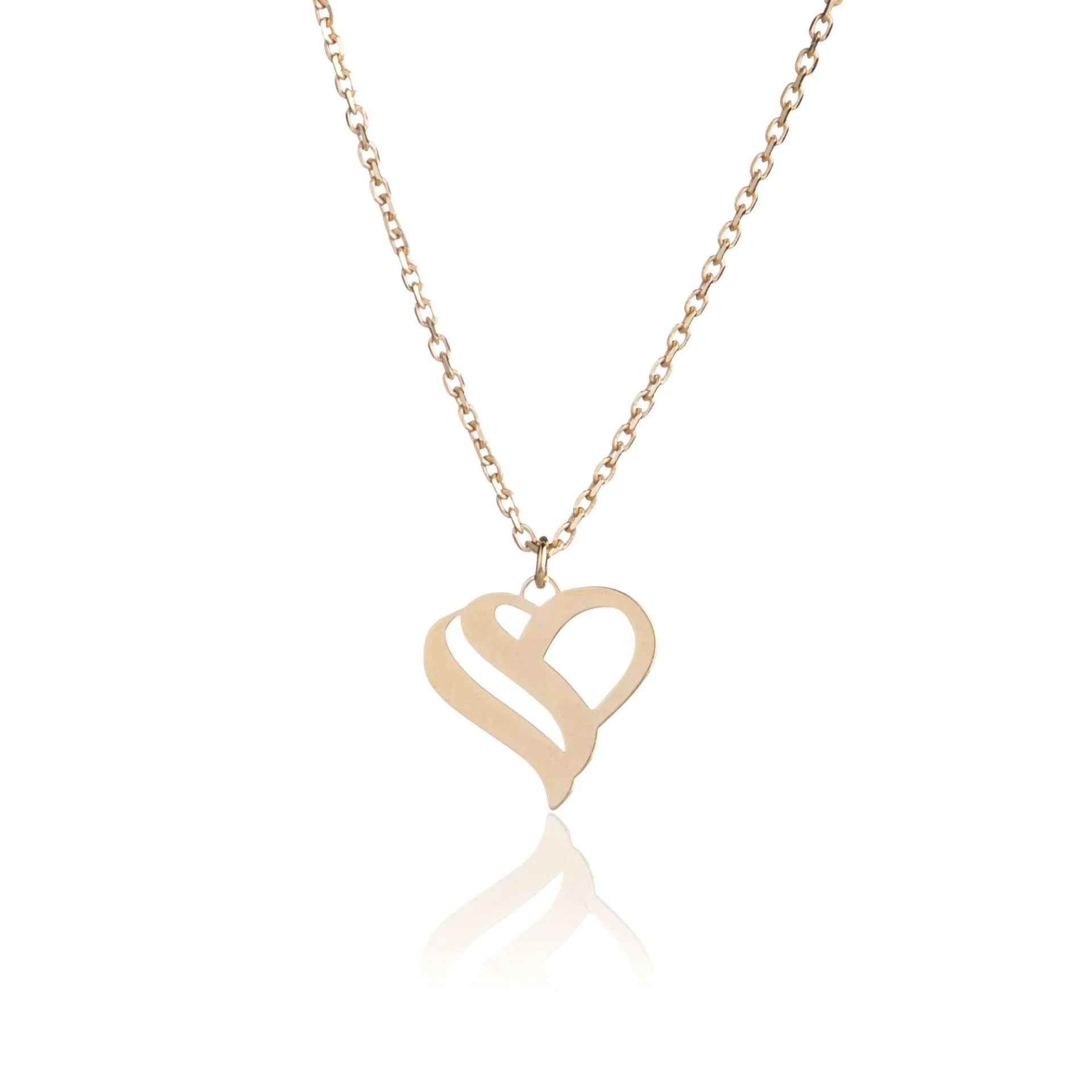 Silver Intertwined Heart Pendant Necklace