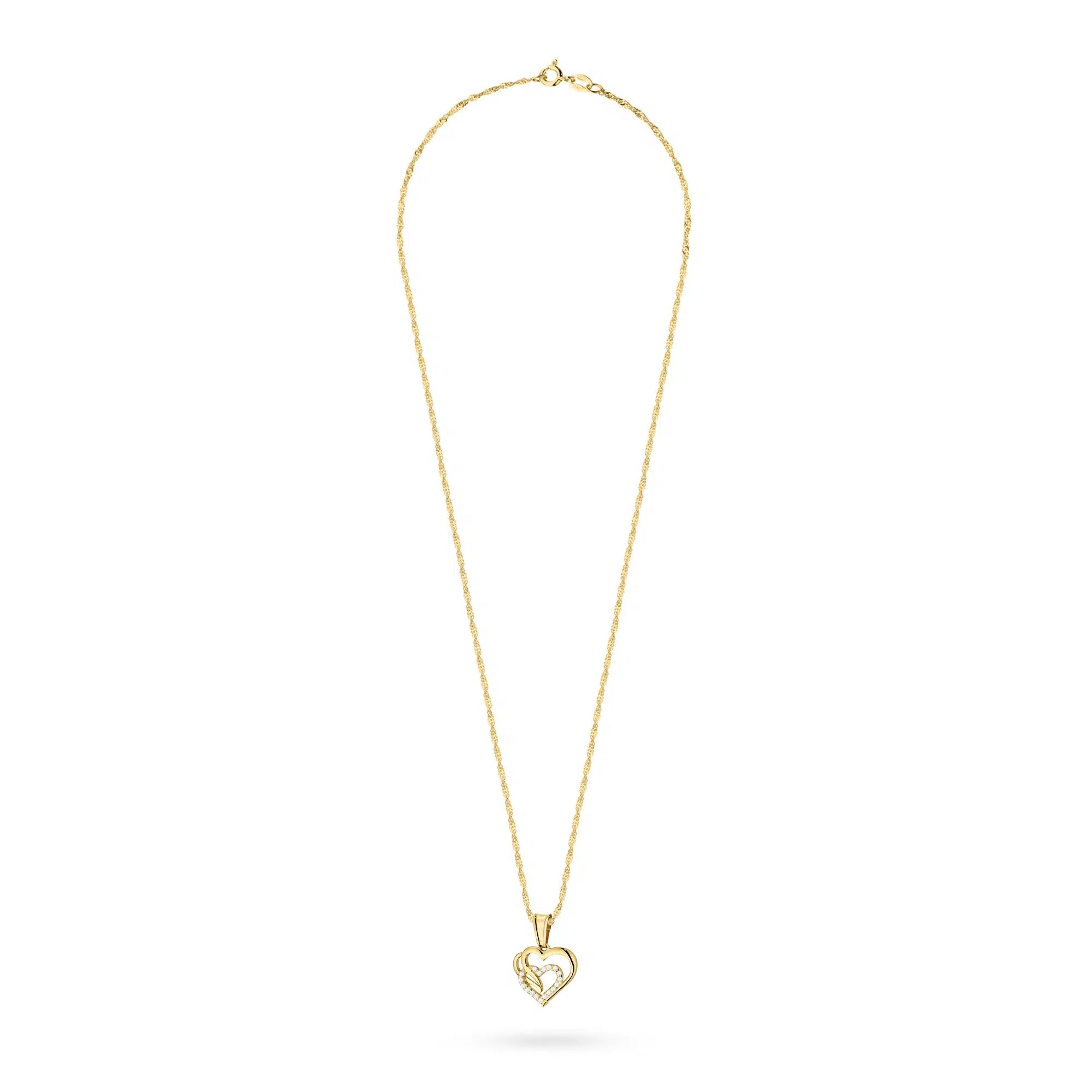 Collar de Plata con Corazoncitos y Circonitas