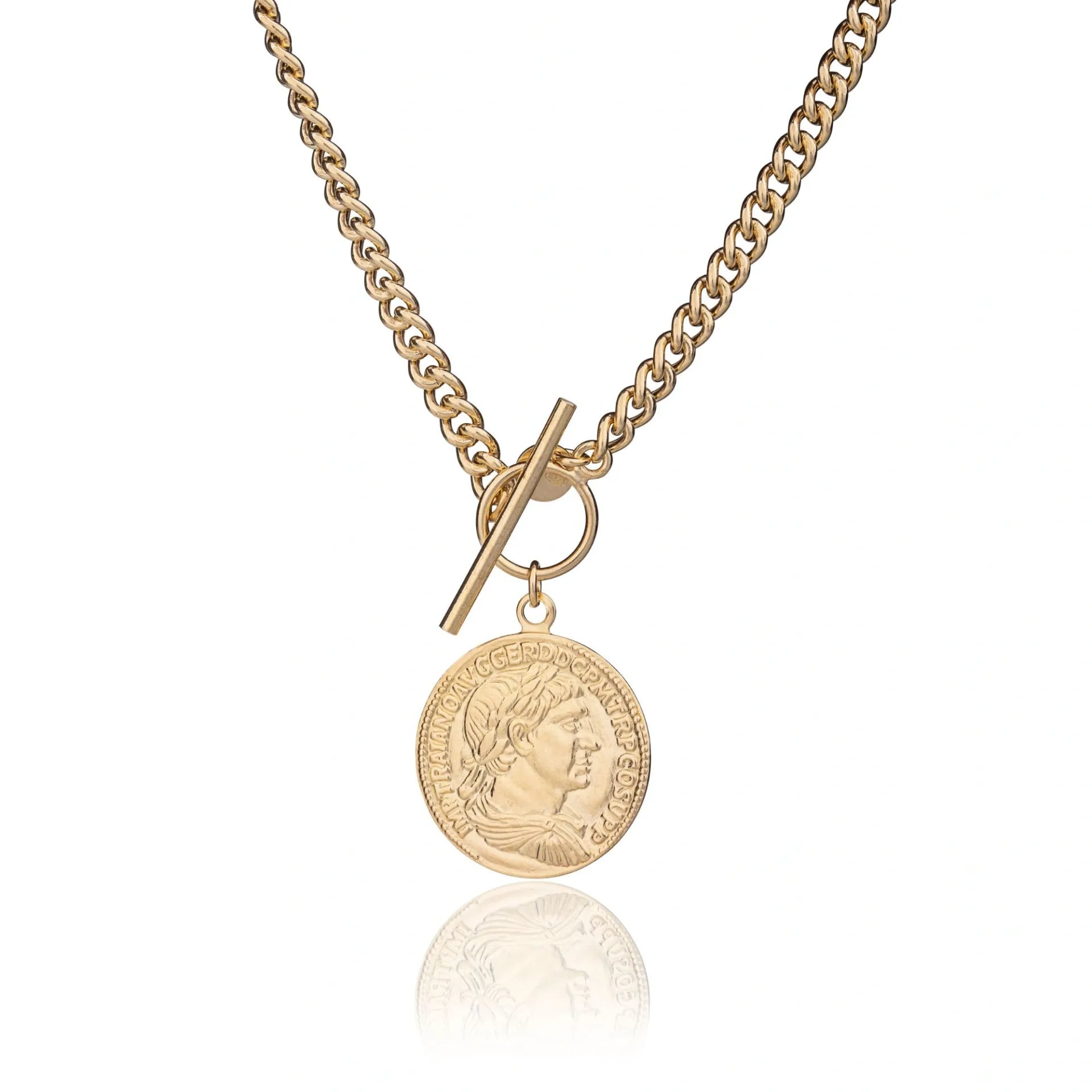 Collana in Argento Moneta Chiusura T-Bar