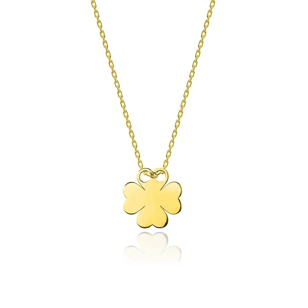 Silver Necklace with Four-Leaf Clover Slider