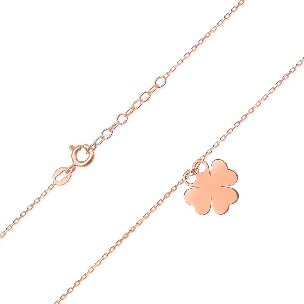 Collar de Plata con Trébol Pasante