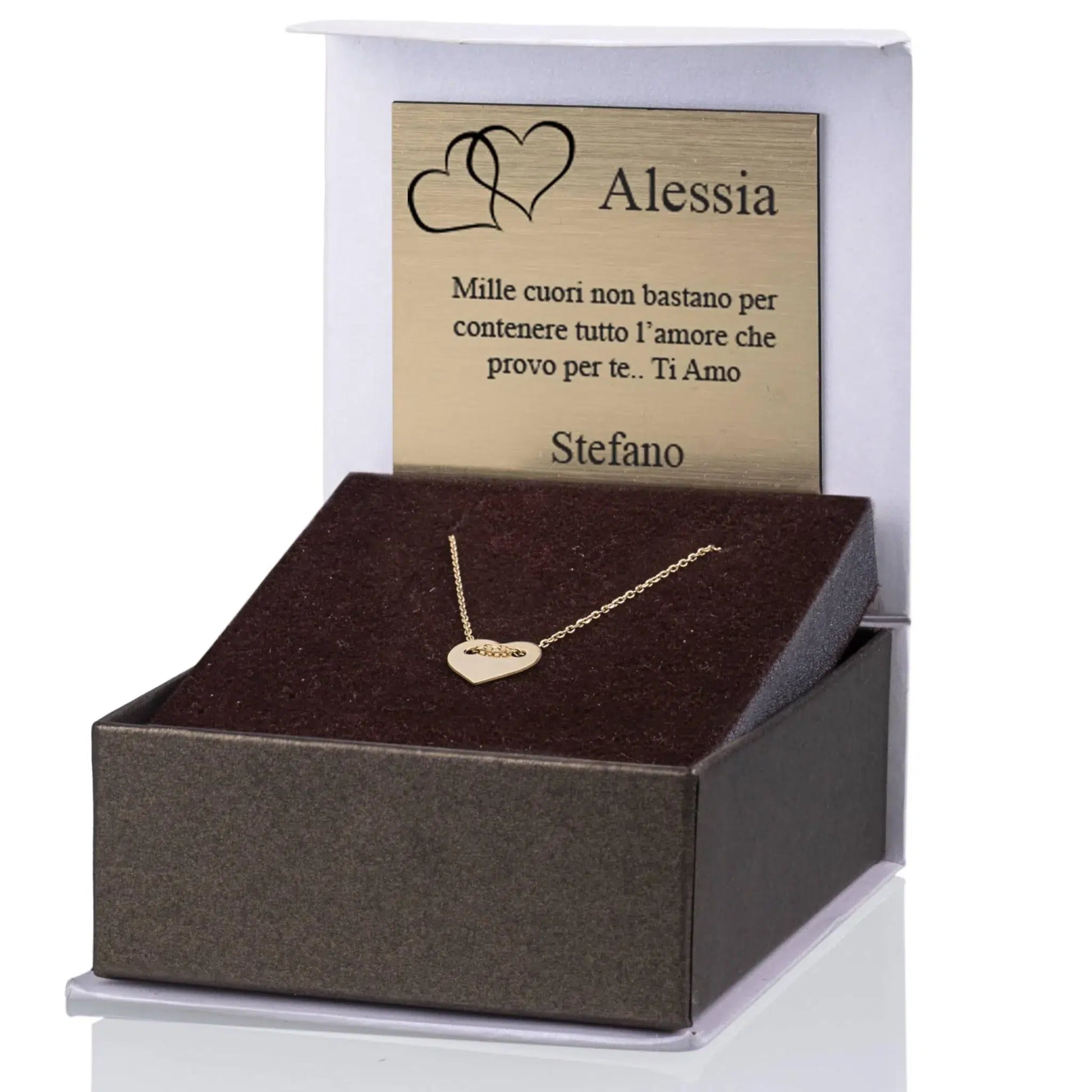 Collana in Argento Cuore Passante