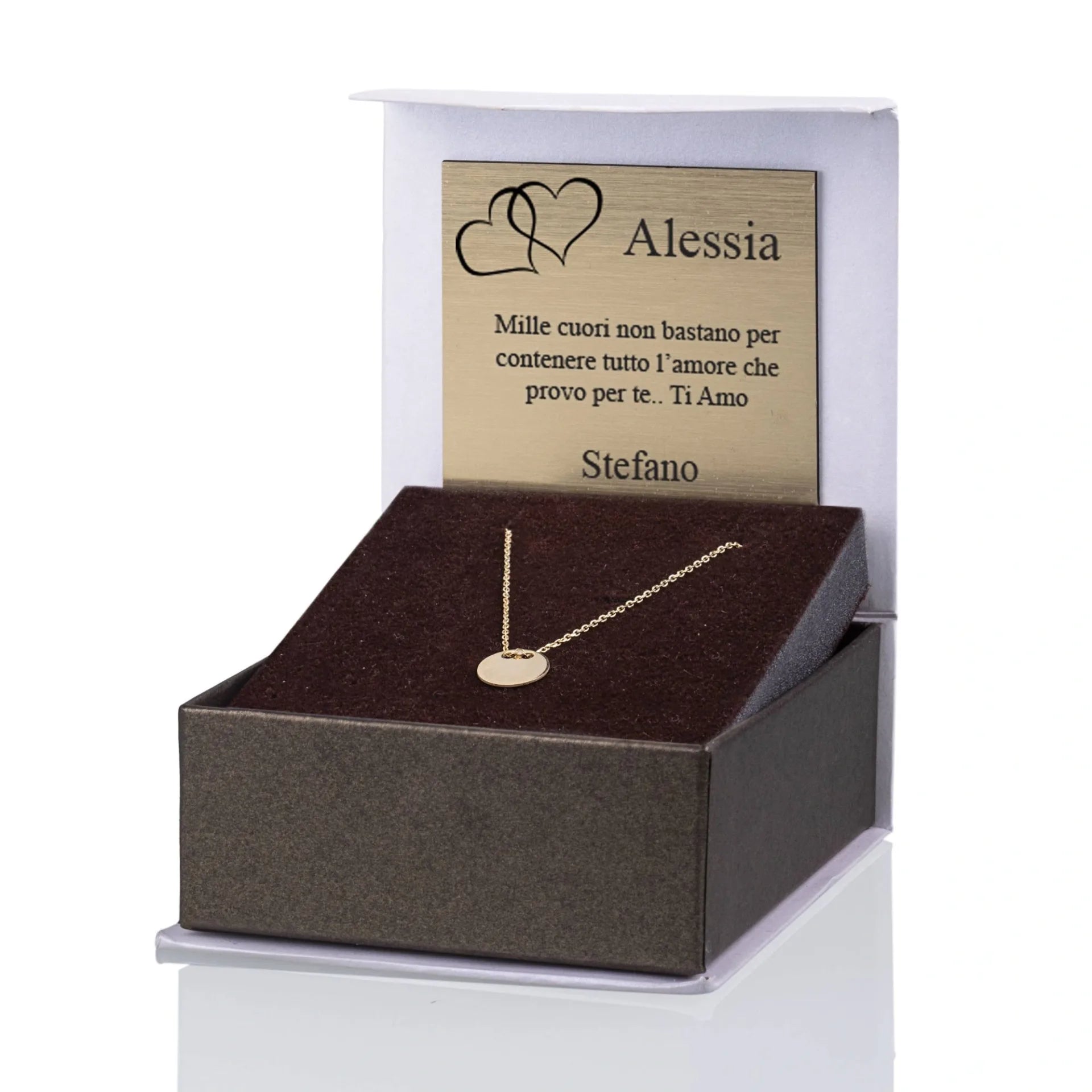 Silver Necklace with Sliding Medal