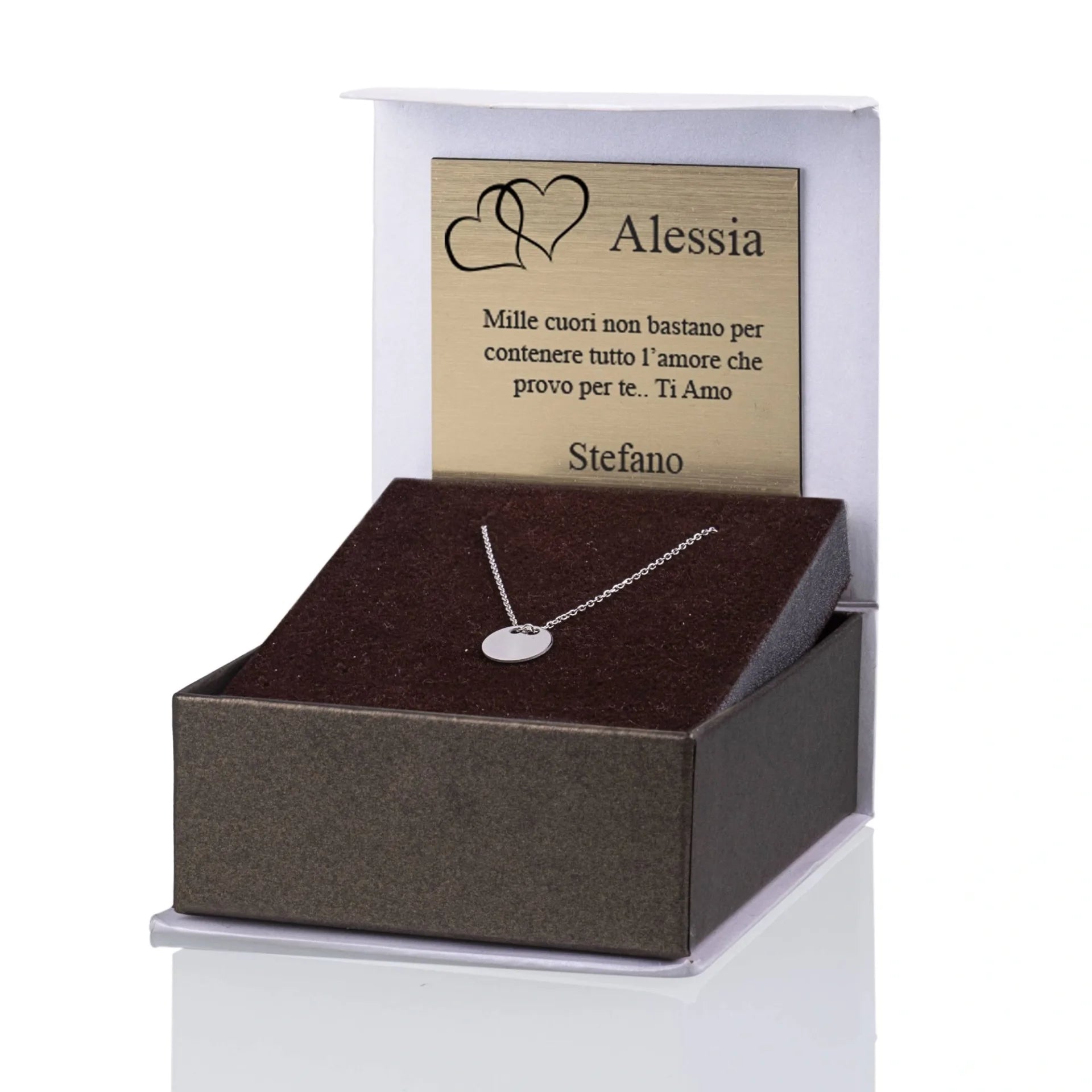 Silver Necklace with Sliding Medal
